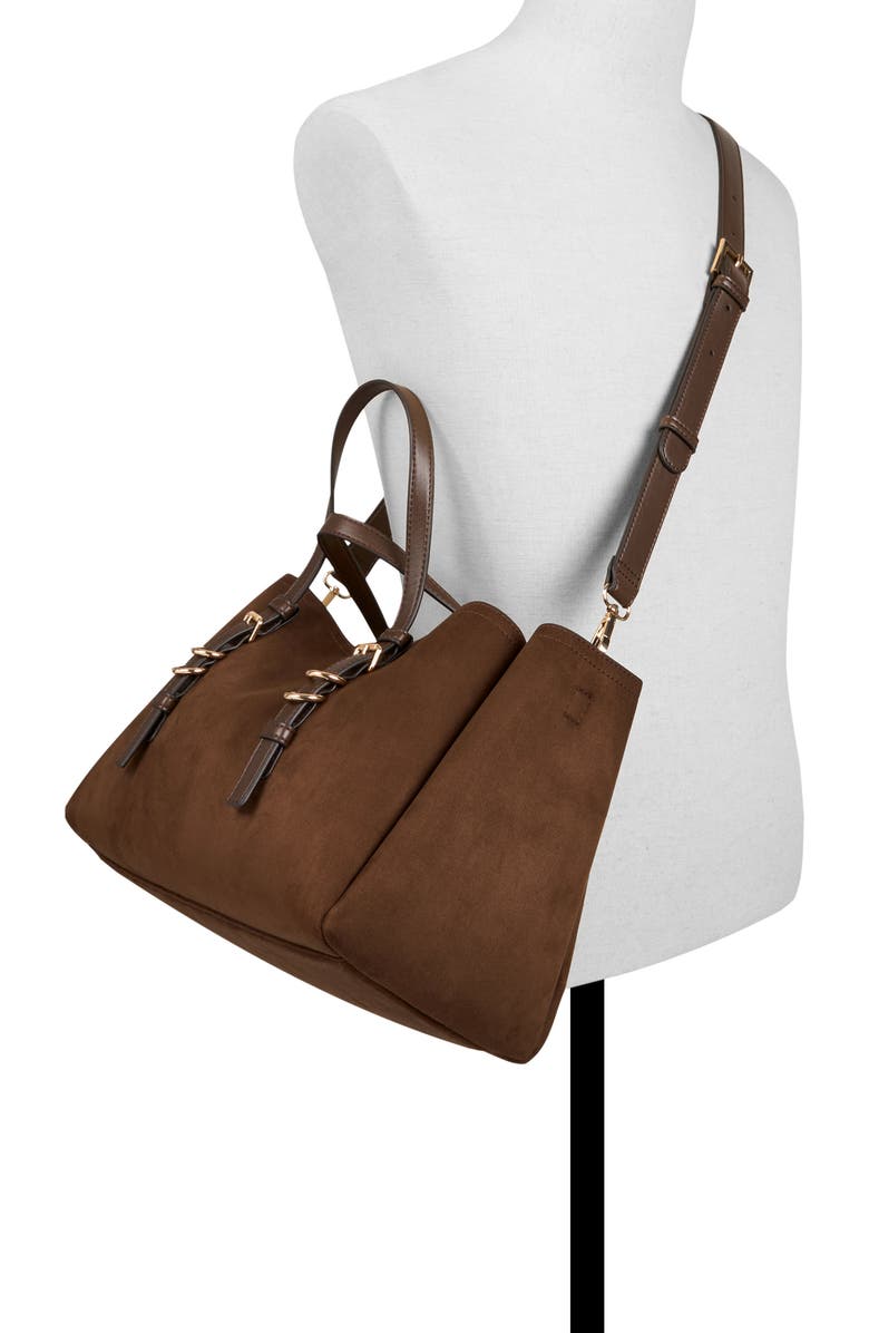 ALDO Meleahh Faux Leather Tote, Alternate, color, Brown
