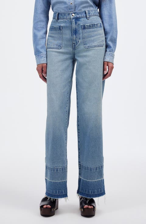The Emmett Release Hem Patch Pocket Wide Leg Jeans (Banning)