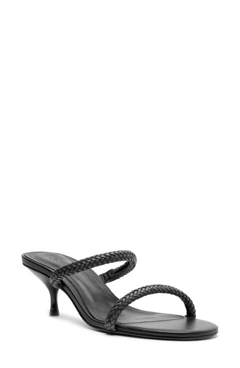 Taliah Woven Strap Kitten Heel Slide Sandal (Women)