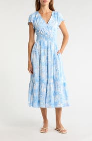 SUGARLIPS Seraphina Floral Print Ruffle Hem Maxi Dress