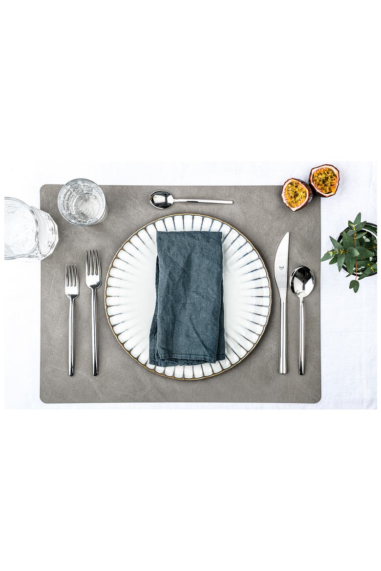 Due 5-Piece Place Setting, Alternate, color, MATTE STAINLESS STEEL SILVER