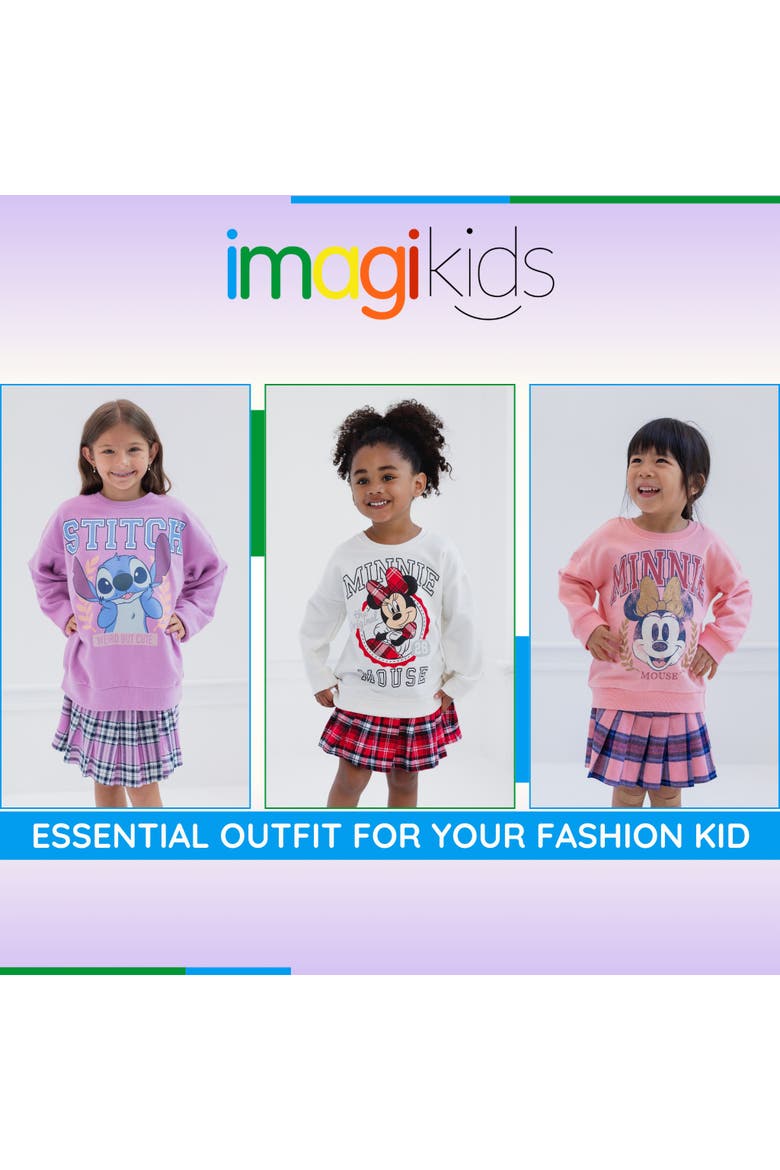 Minnie Mouse 2-Piece Sweatshirt and Pleated Skirt Set, Alternate, color, Minnie Mouse Ivory