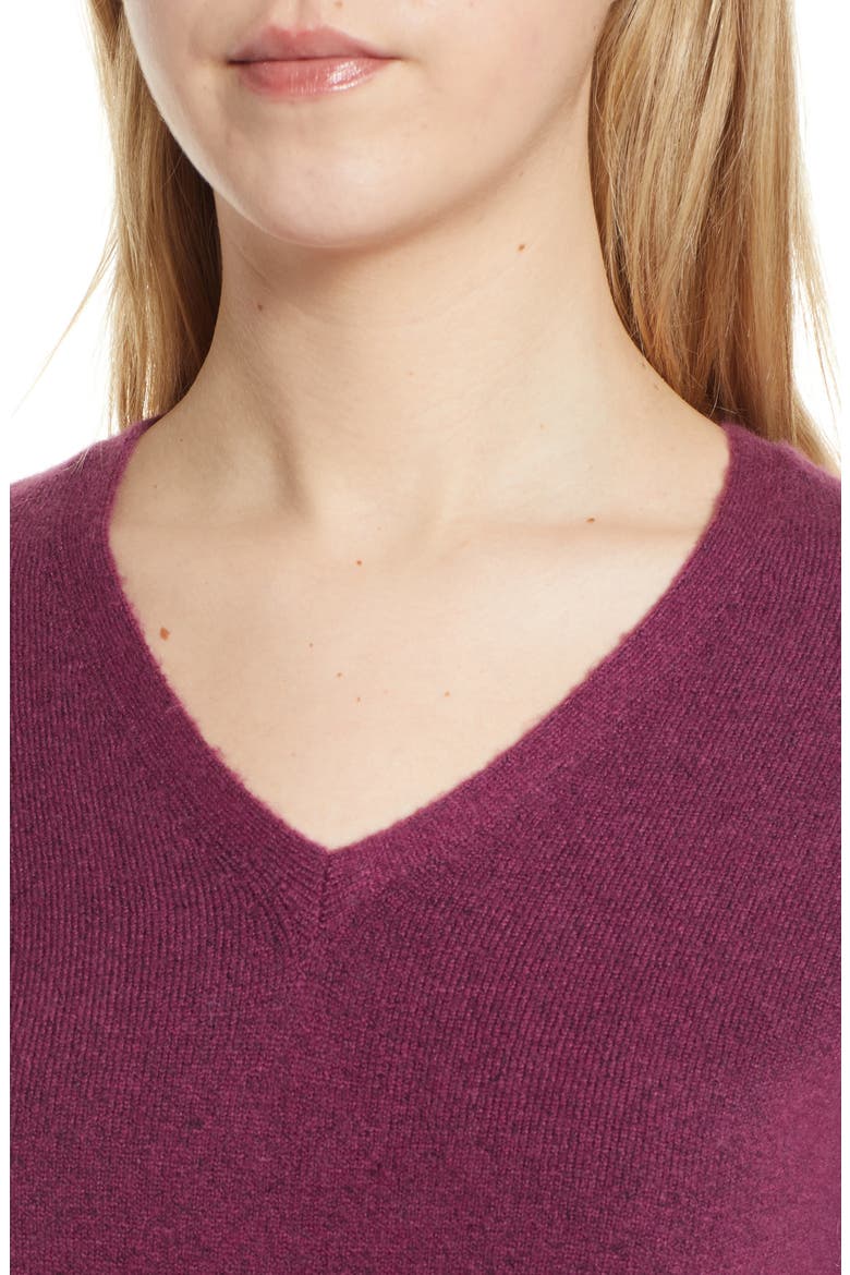V-Neck Sweater, Alternate, color, PURPLE CABBAGE