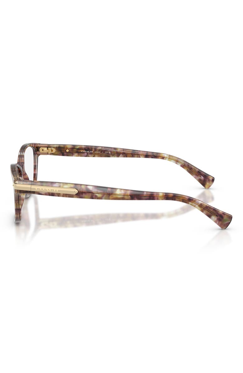COACH 53mm Rectangular Optical Glasses, Alternate, color, Brown Confetti / Demo Lens