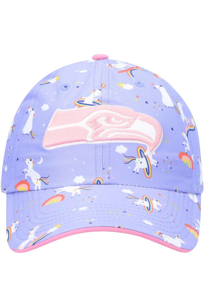 Girls Preschool '47 Purple Seattle Seahawks Unicorn Clean Up Adjustable Hat, Alternate, color, Purple