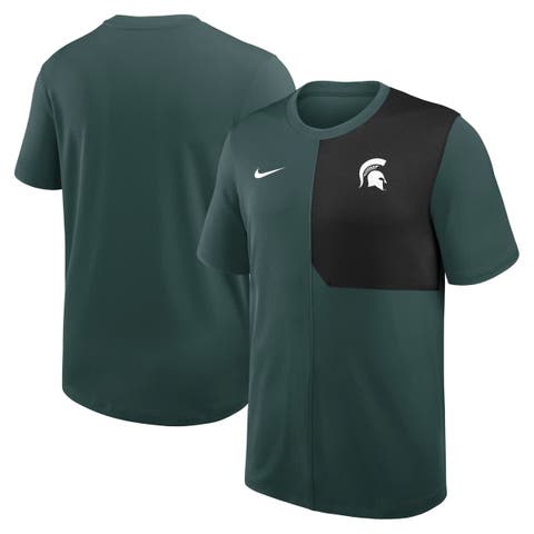 Men's Nike Green Michigan State Spartans 2025 Sideline UV Performance Coach T-Shirt