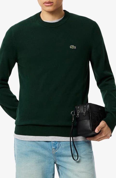 Solid Cotton Jersey Crewneck Sweater