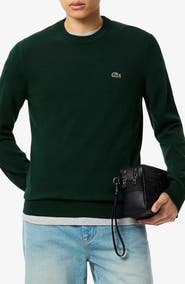 Lacoste Solid Cotton Jersey Crewneck Sweater