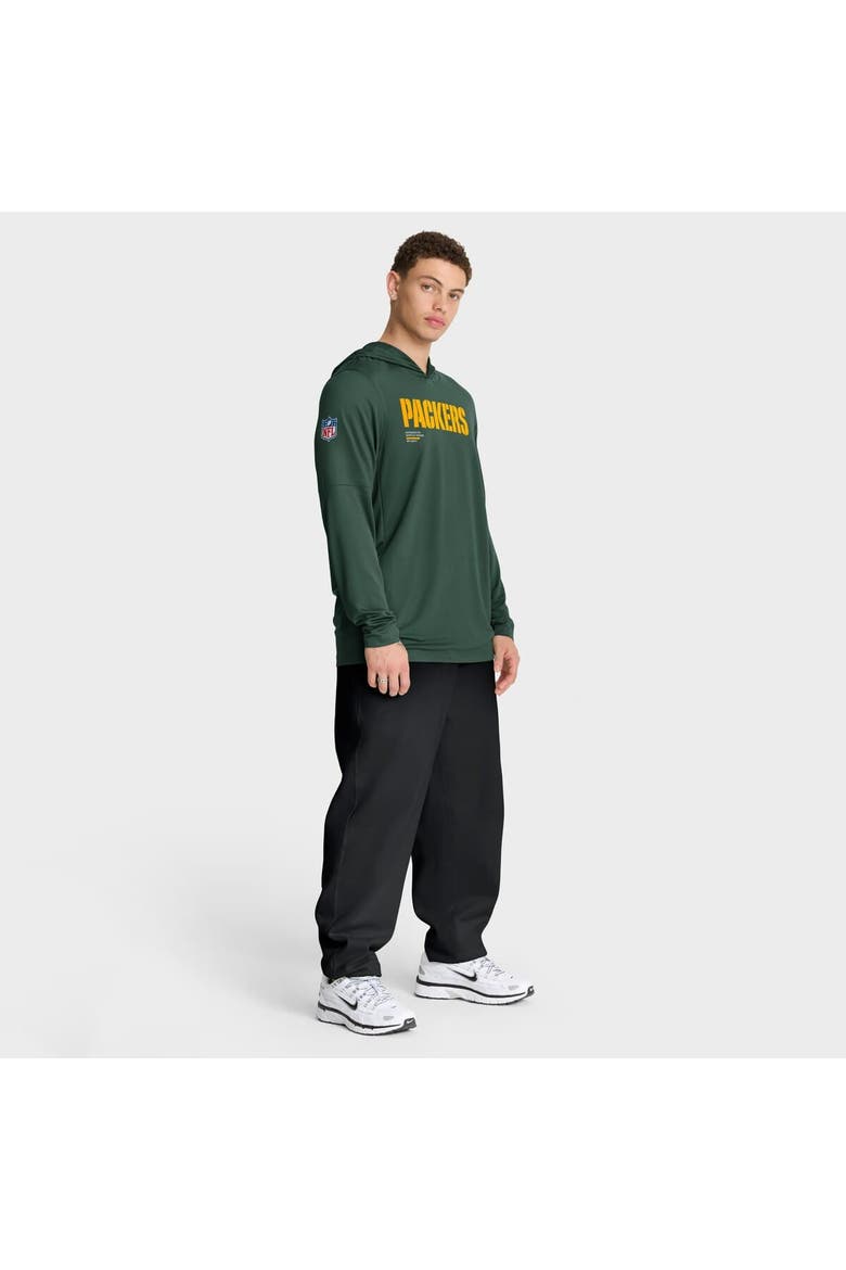 Men's Nike Green Green Bay Packers Sideline Pure Fury Performance Long Sleeve Hoodie T-Shirt, Alternate, color, Green