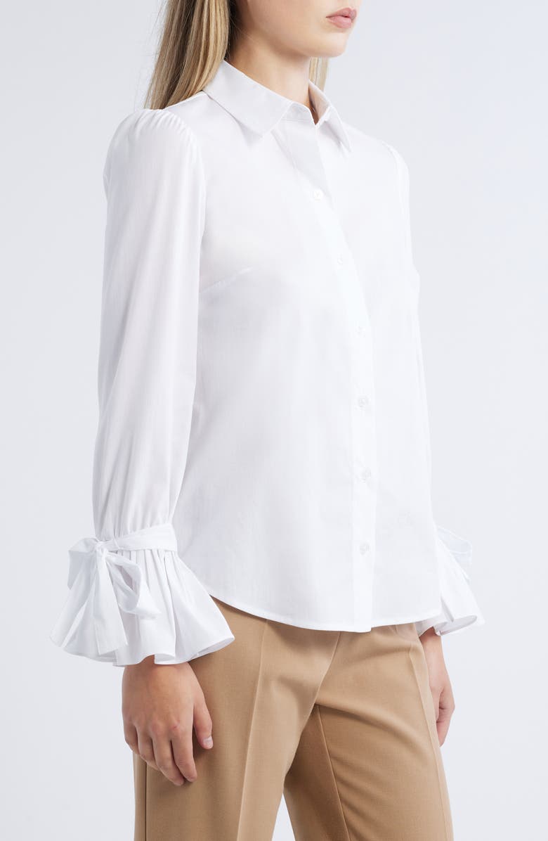 Anne Klein Ruffle Sleeve Woven Shirt, Alternate, color, 