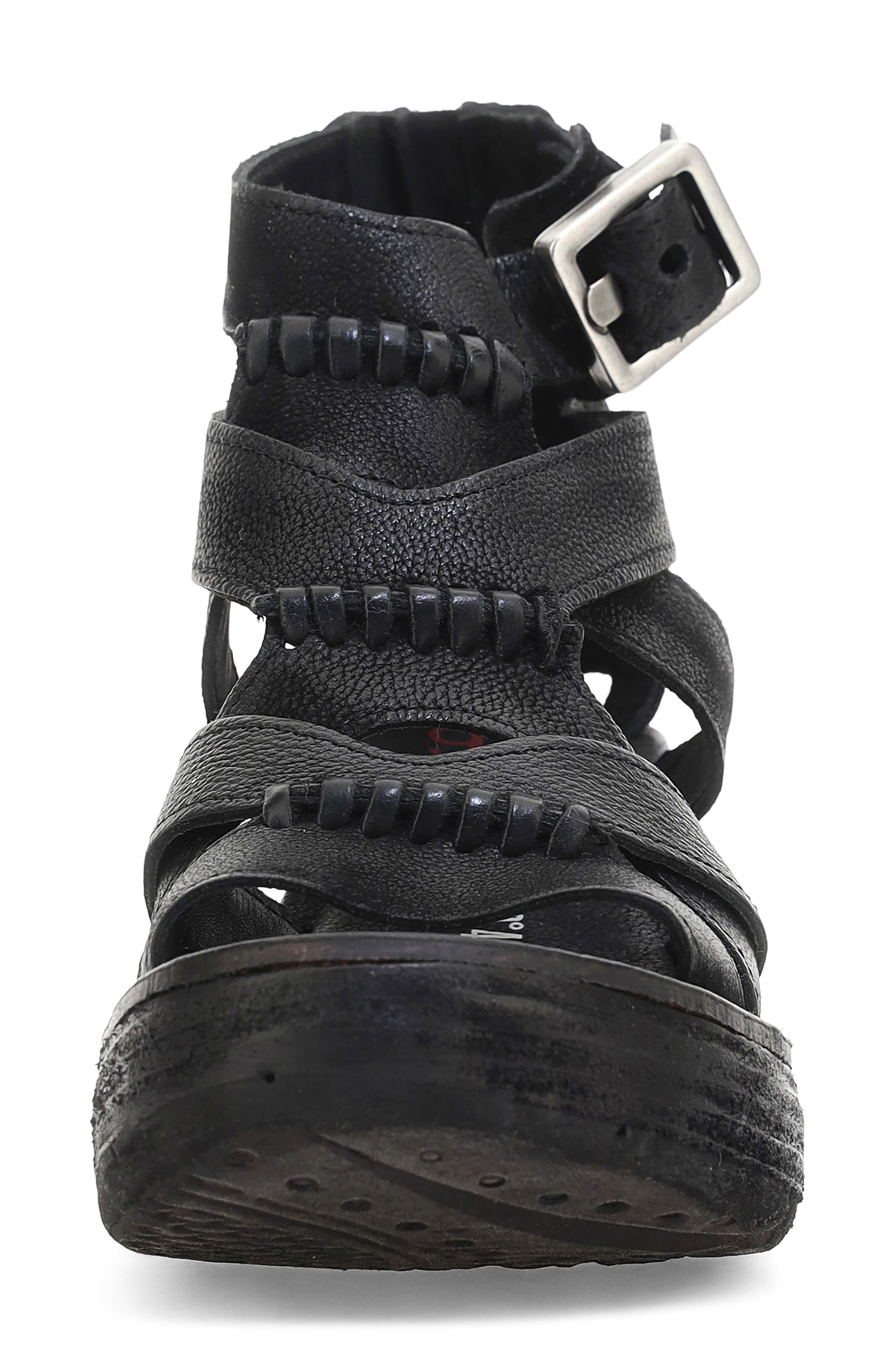 A.S.98 Norman Platform Wedge Sandal, Alternate, color, Black