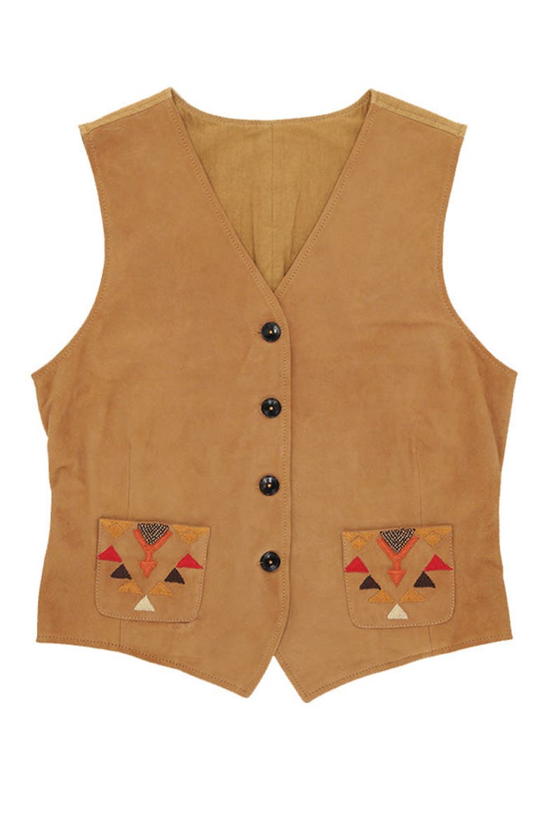Chamois Leather Vest, Main, color, Camel
