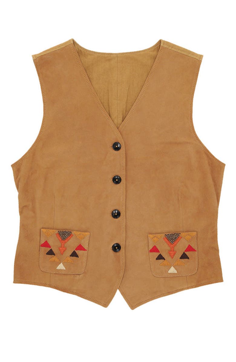 Fortela Chamois Leather Vest, Main, color, Camel