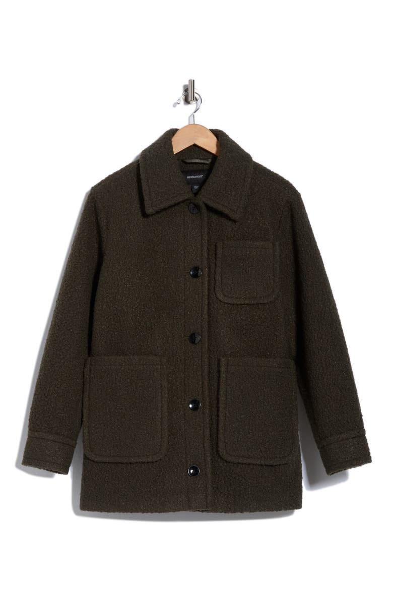 Textured Wool Shirt Jacket, Alternate, color, OLIVE