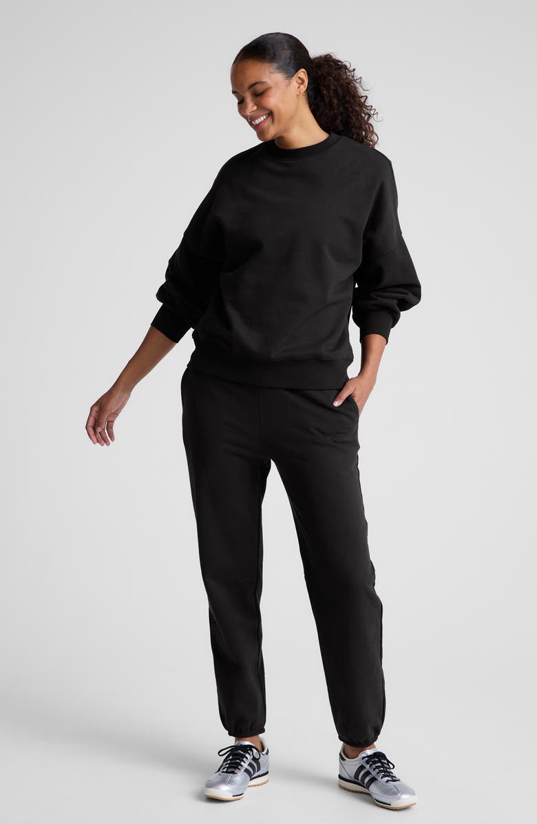 Beyond Yoga On the Go Cotton Blend Joggers, Alternate, color, Black