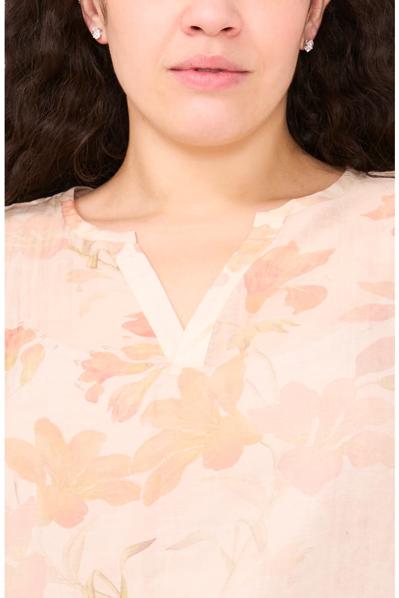 Floral Popover Top, Alternate, color, SILVER PINK