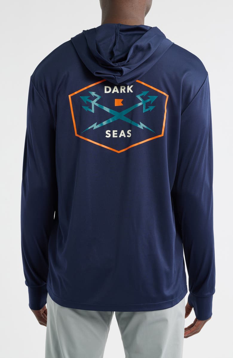 DARK SEAS Progressive UPF Hooded Long Sleeve T-Shirt, Alternate, color, Navy