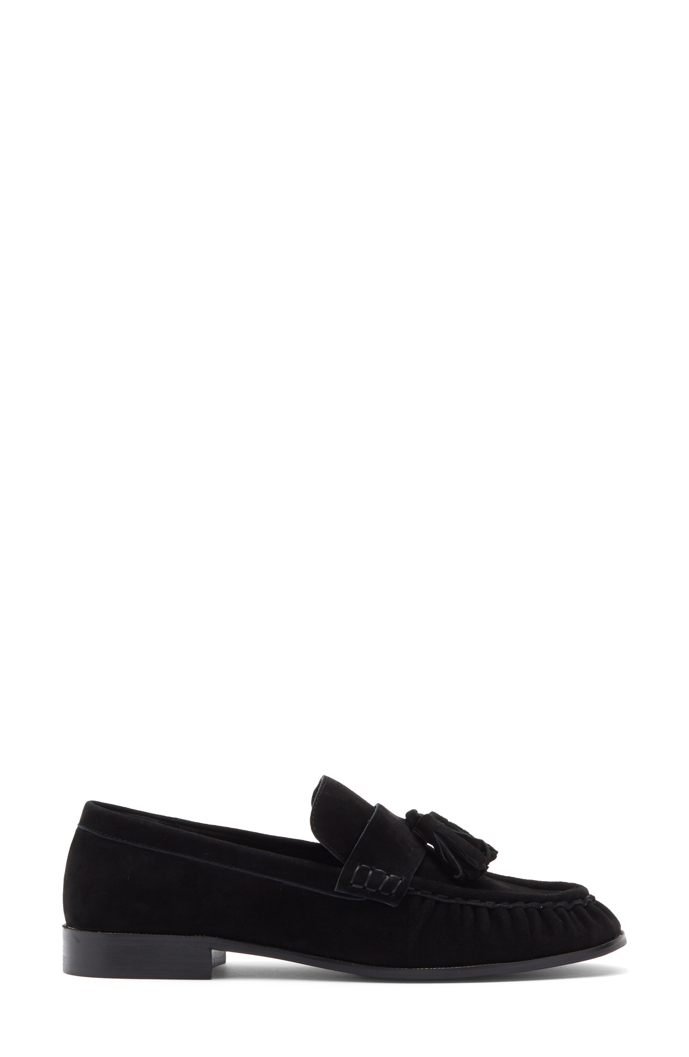 Jeffrey Campbell Articulate Kiltie Loafer, Alternate, color, Black Suede