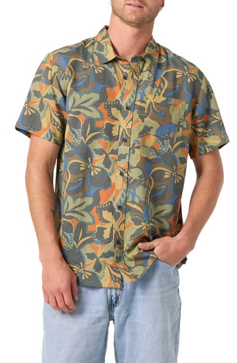 Standard Fit OG Floral Print Short Sleeve Button-Up Shirt
