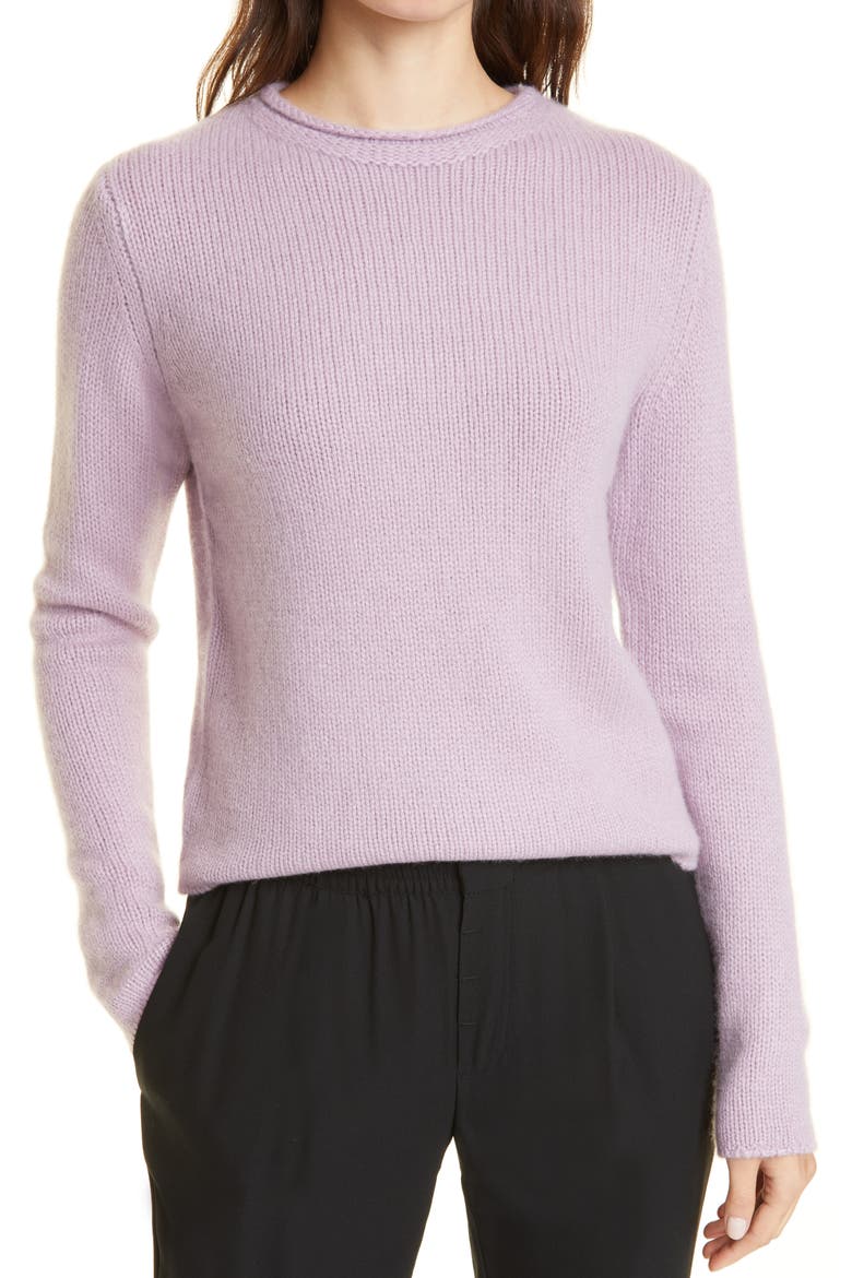 Roll Neck Cashmere Sweater, Main, color, LILAC STONE