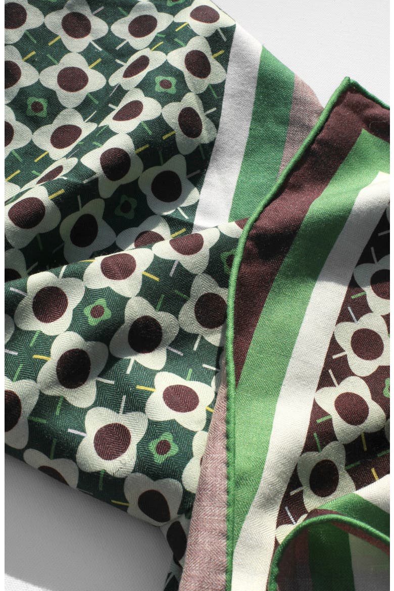 Double Sided Wool Silk Scarf Of Polka Dot Bloom, Alternate, color, Brown