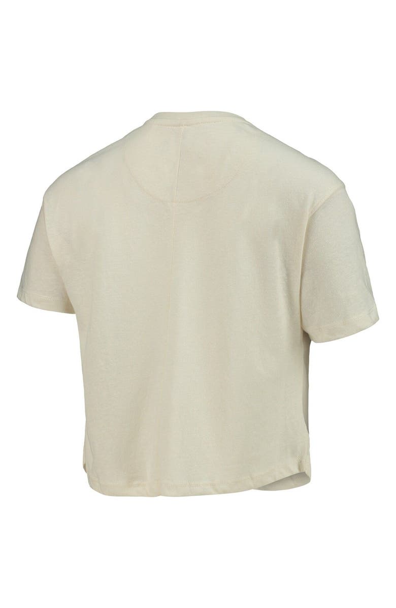 PRESSBOX Women's Pressbox Cream North Carolina Tar Heels Taylor Animal Print Cropped T-Shirt, Alternate, color, 