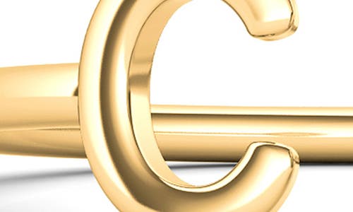 Hautecarat Lab Grown Diamond Letter Ring In 18k Yellow Gold - C