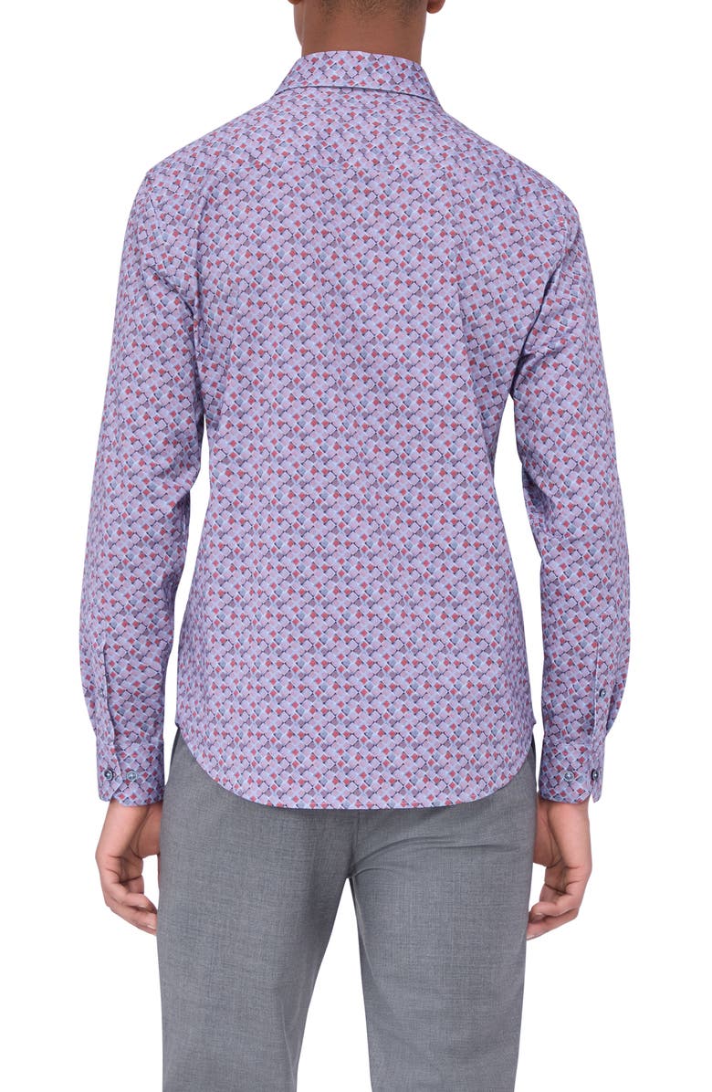 Bugatchi James OoohCotton<sup>®</sup> Diagonal Check Button-Up Shirt, Alternate, color, Ruby