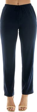 Nina Leonard Drawstring Pocket Straight Leg Pants