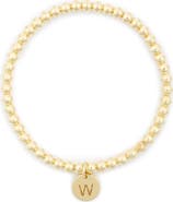 MESHMERISE Initial Charm Ball Stretch Bracelet