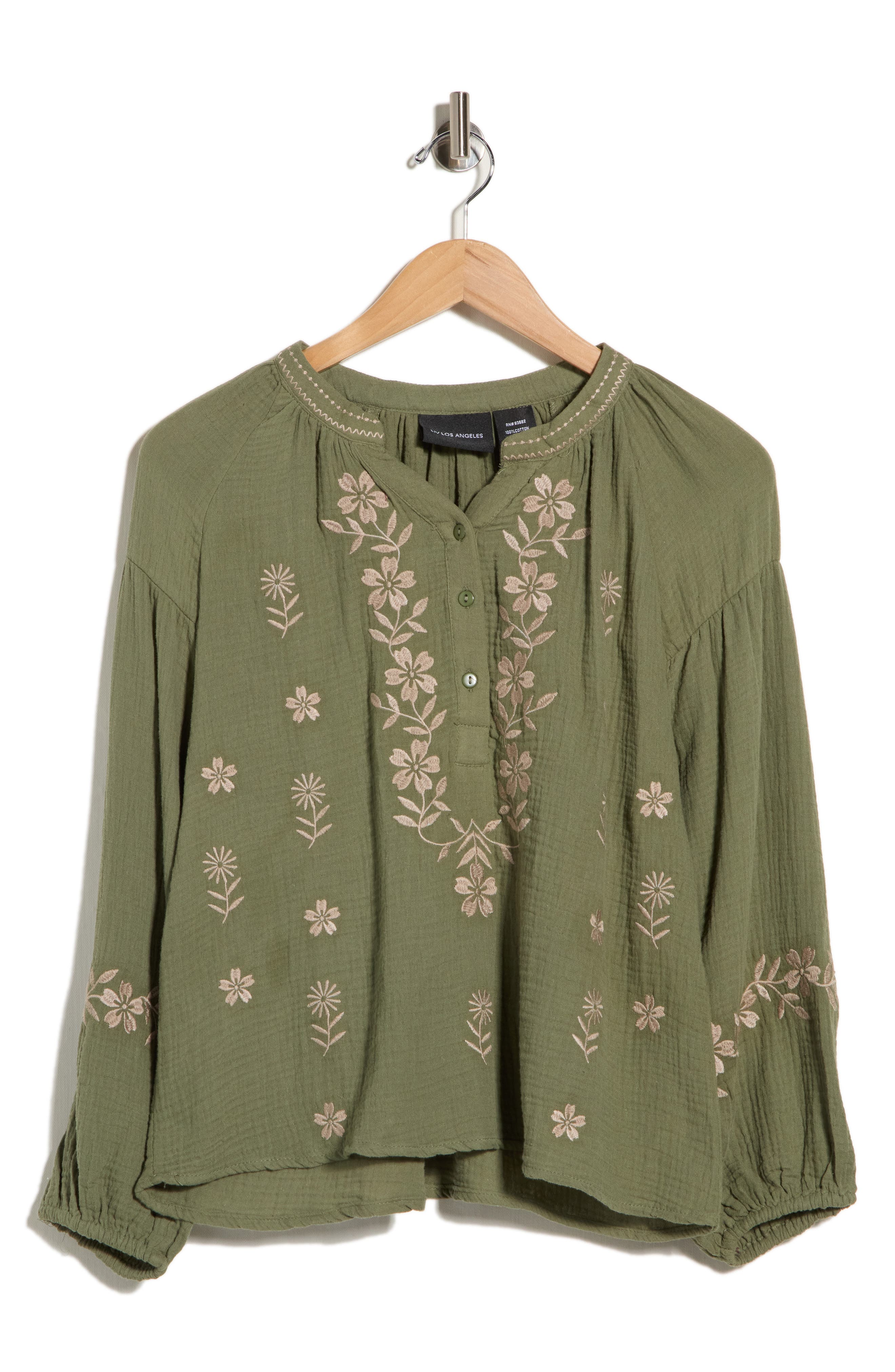 Embroidered Cotton Gauze Top