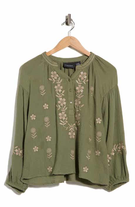Embroidered Cotton Gauze Top