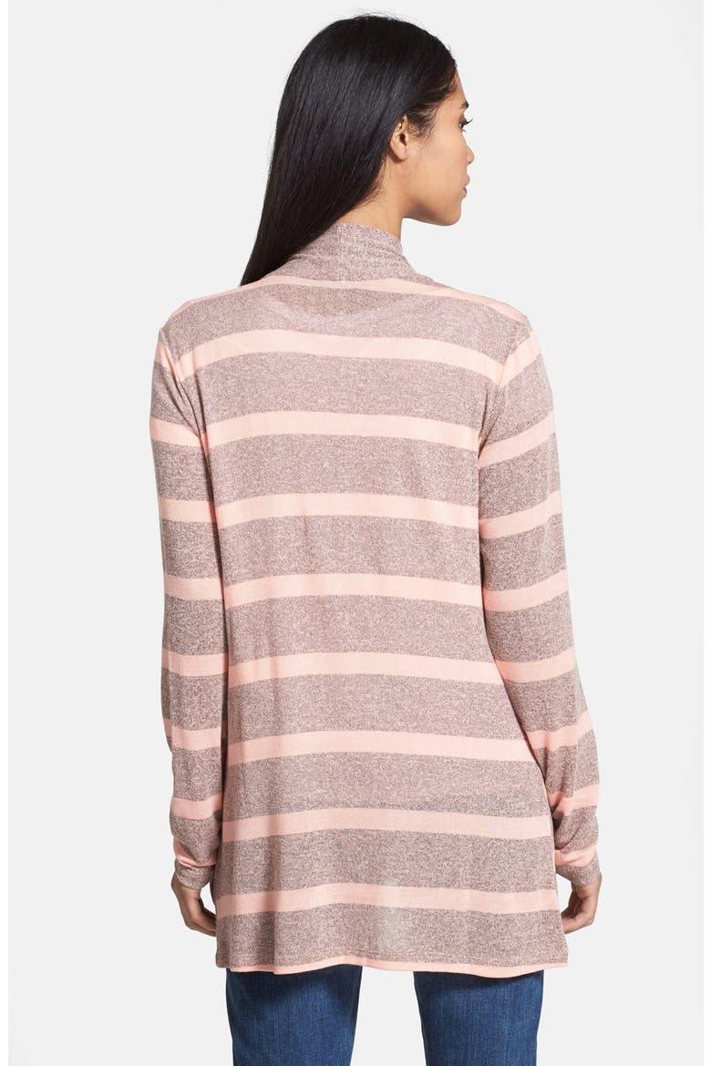 Open Front Cardigan, Alternate, color, HEATHER GREY/ PINK