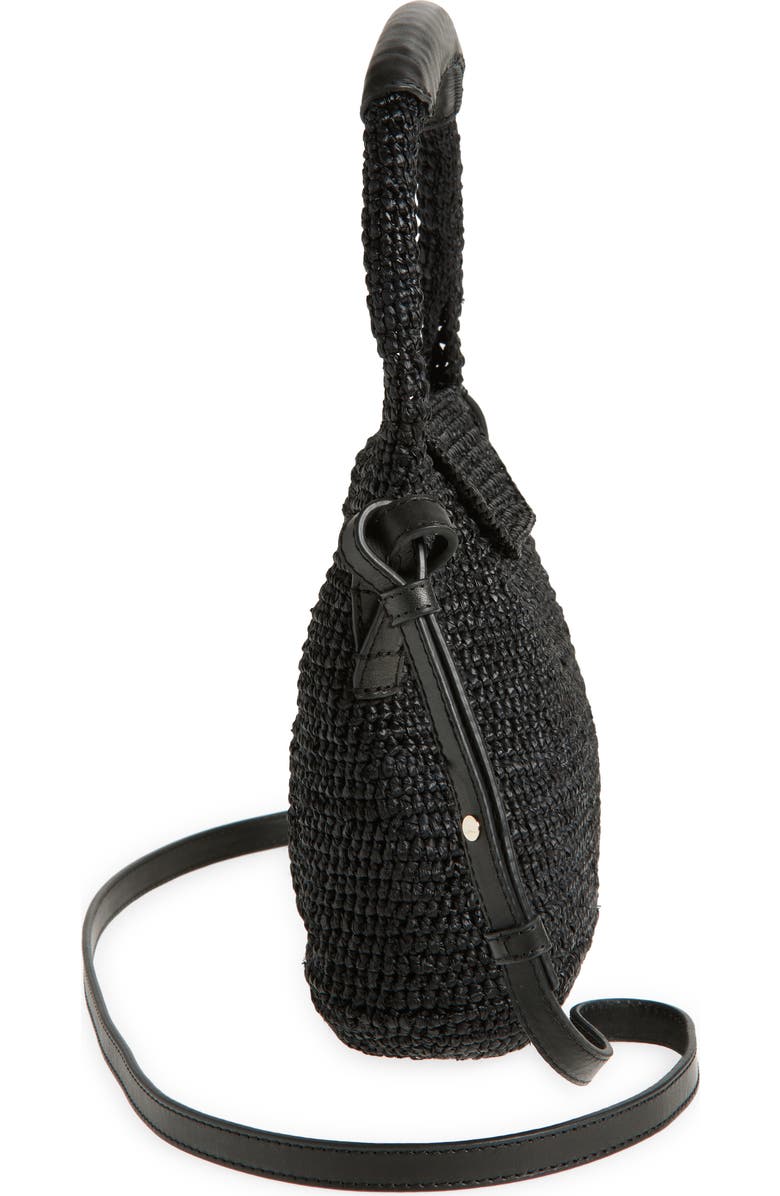 Helen Kaminski Yala Raffia Mini Shoulder Bag, Alternate, color, Charcoal/ Black