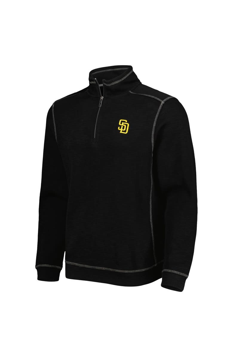 Tommy Bahama Men's Tommy Bahama Black San Diego Padres Tobago Bay Tri-Blend Quarter-Zip Sweatshirt, Alternate, color, Black