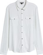 John Varvatos Abuja Textured Cotton Stretch Jacquard Button-Up Shirt