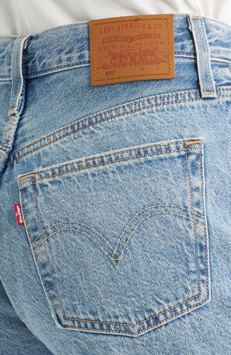 Levi's<sup>®</sup> 501<sup>®</sup> Mid Thigh Denim Cutoff Shorts, Alternate, color, Fun Flare Lightweight