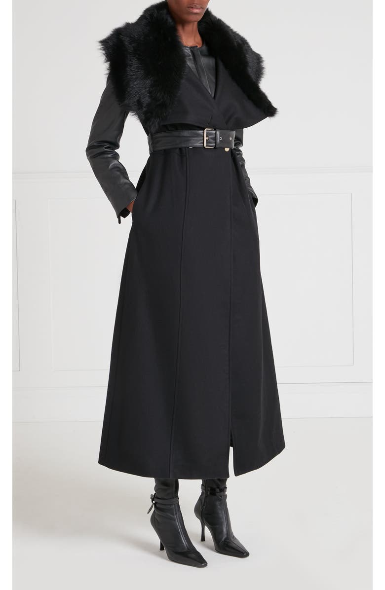 Temperley London Sovereign Coat, Alternate, color, Black