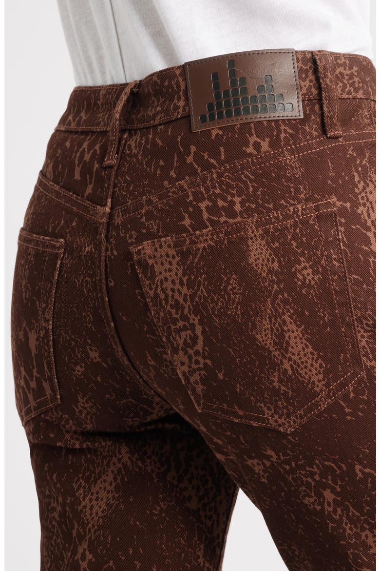 Snakeskin Print Ankle Skinny Jeans, Alternate, color, BROWN