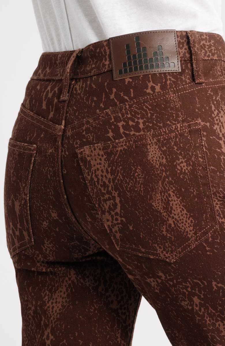 CITY BLUES Snakeskin Print Ankle Skinny Jeans, Alternate, color, Brown