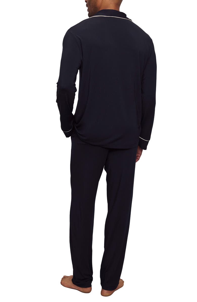 Eberjey William Stretch Tencel<sup>®</sup> Modal Long Pajamas, Alternate, color, Black