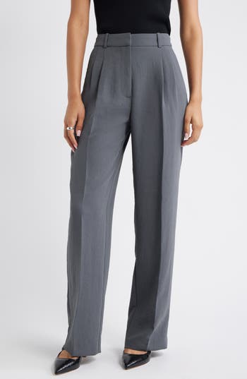 Open Edit Curator Crepe Trousers in Grey Magnet at Nordstrom Rack, Size 2