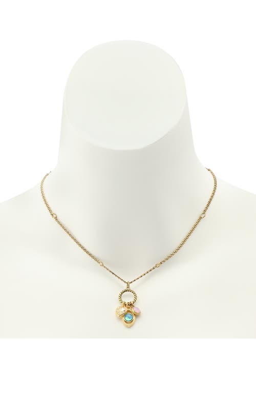 Kurt Geiger London Evil Eye Heart Charm Pendant Necklace In Gold