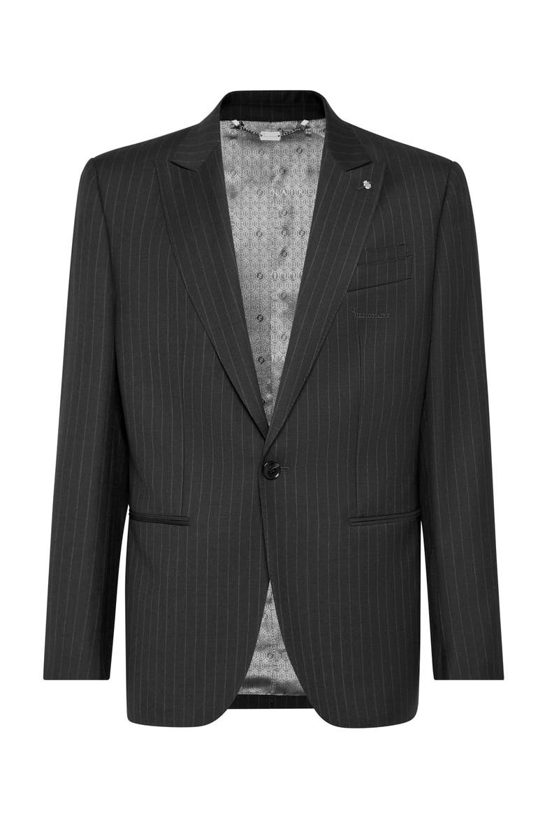 Gessato Blazer Men, Main, color, black
