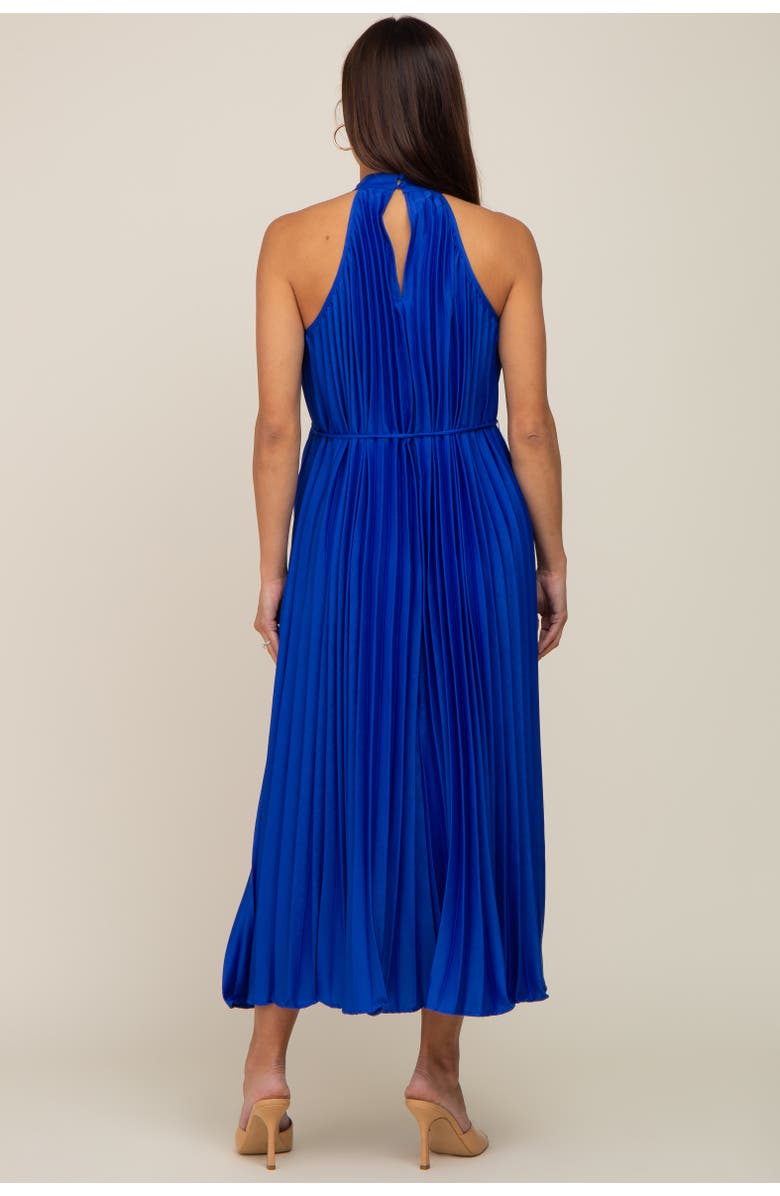 PinkBlush Pleated Halter Dress, Alternate, color, Royal Blue