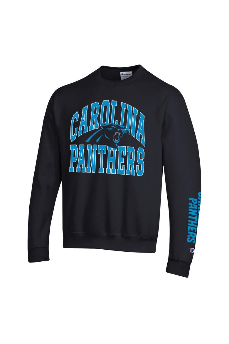 Men's Champion  Black Carolina Panthers Powerblend Fleece Sweatshirt, Alternate, color, Black