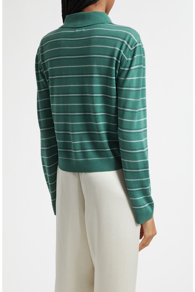 James Stripe Merino Wool Polo, Alternate, color, BASIL STRIPE