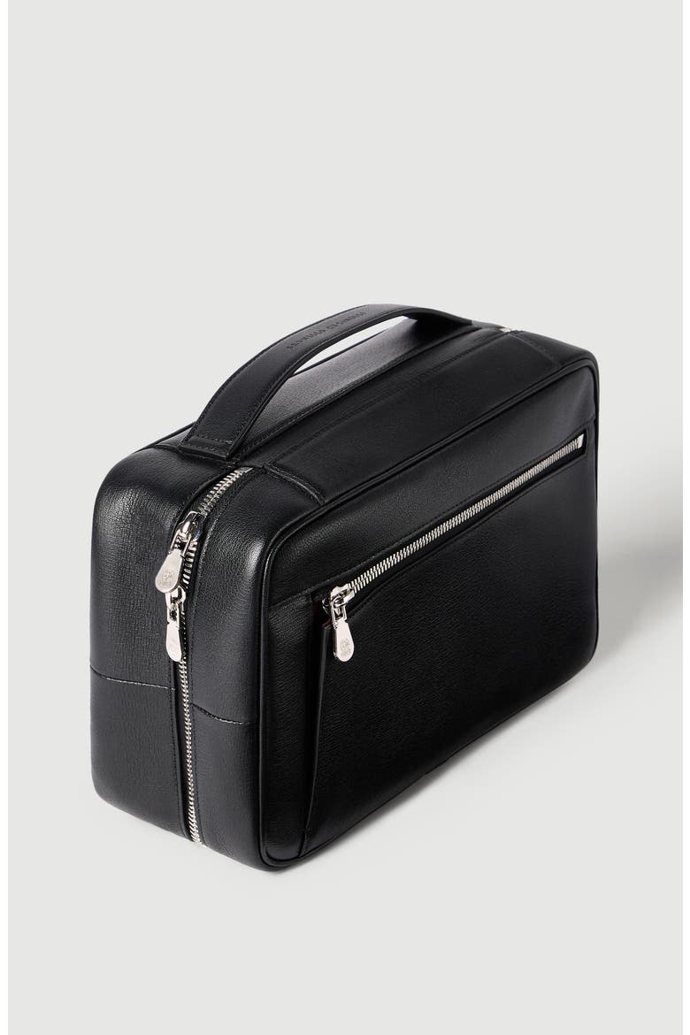 Grain leather beauty case, Alternate, color, Black