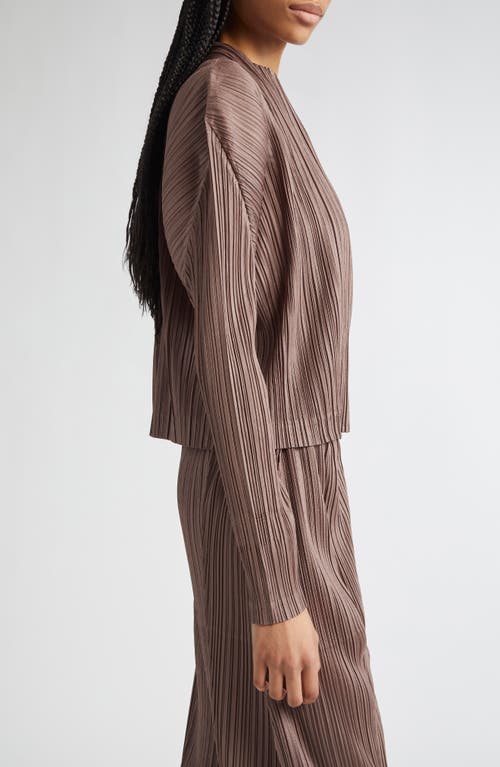 Issey Miyake Pleats Please  Pleated Jacket In Brown
