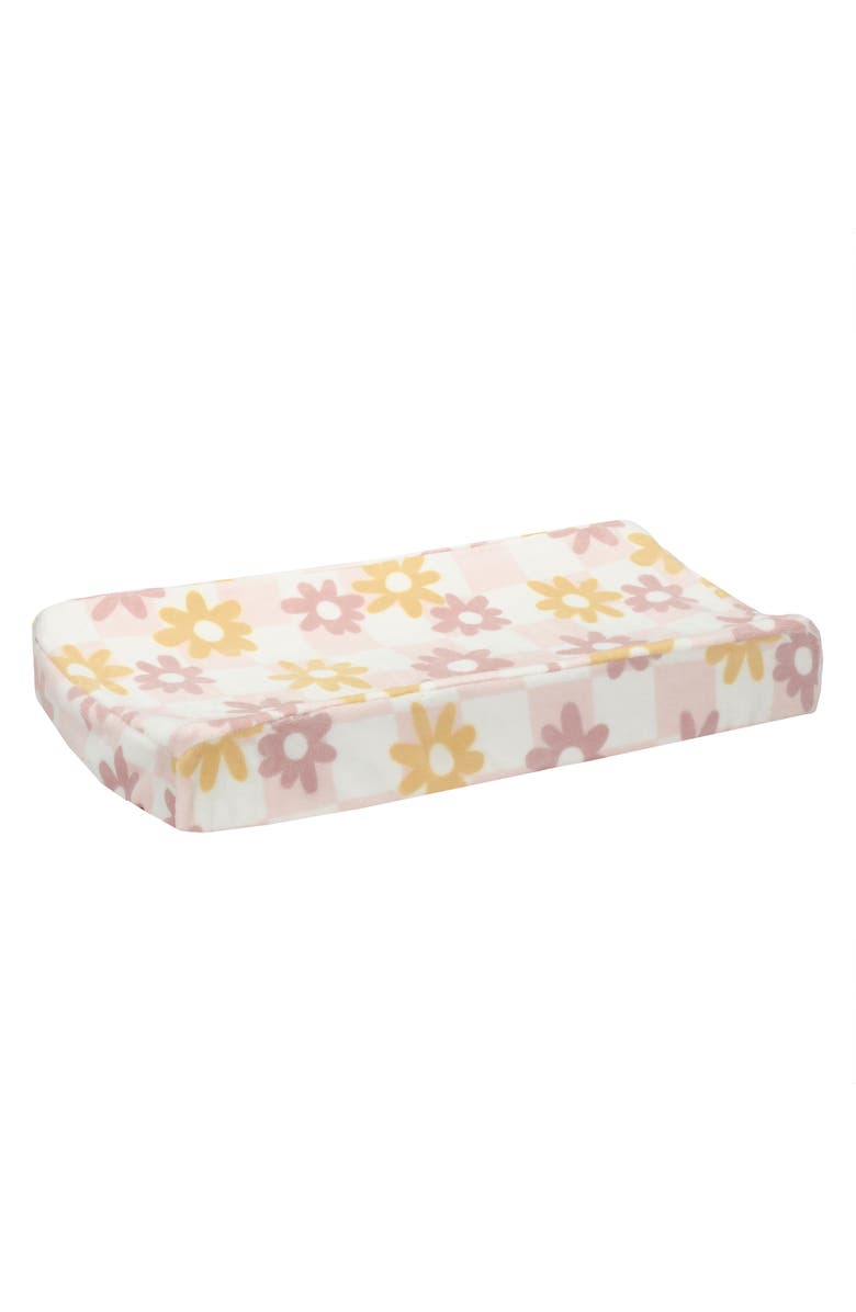 Lambs & Ivy Daisy Dreams Checkered Soft Luxury Changing Pad Cover, Alternate, color, Pink
